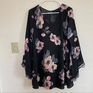 ASTR the label black floral mini dress